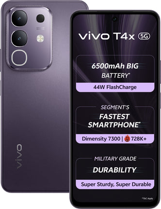 VIVO T4X 5G (PRONTO PURPLE, 6GB RAM, 128GB STORAGE)