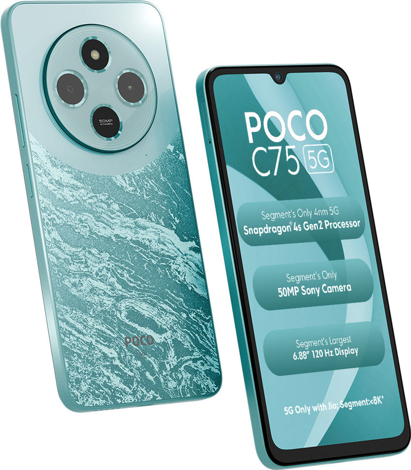 POCO C75 5G  (AQUA BLISS, 4GB RAM, 64GB STORAGE)