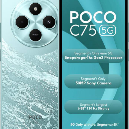 POCO C75 5G  (AQUA BLISS, 4GB RAM, 64GB STORAGE)