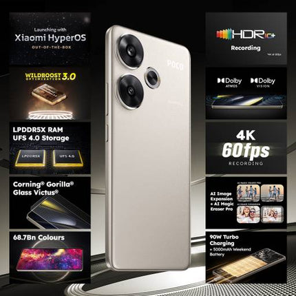 POCO F6 5G (TITANIUM, 8 GB RAM, 256 GB STORAGE)[Like New]