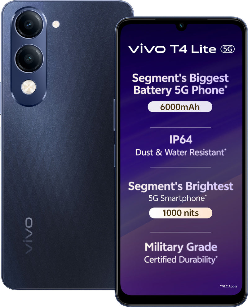 VIVO T4 LITE 5G (PRISM BLUE, 4GB RAM, 128GB STORAGE)