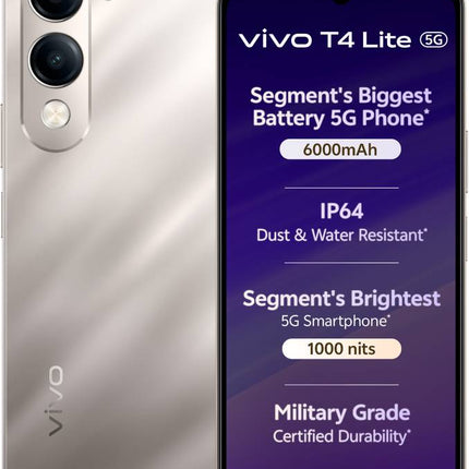 VIVO T4 LITE 5G (TITANIUM GOLD, 6GB RAM, 128GB STORAGE)