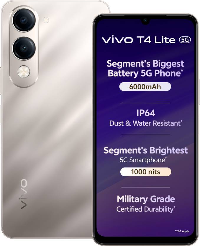 VIVO T4 LITE 5G (TITANIUM GOLD, 6GB RAM, 128GB STORAGE)