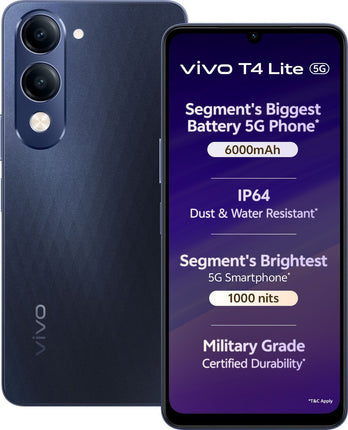 VIVO T4 LITE 5G (PRISM BLUE, 6GB RAM, 128GB STORAGE)