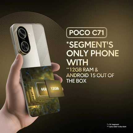 POCO C71 (DESERT GOLD, 4GB RAM, 64GB STORAGE)