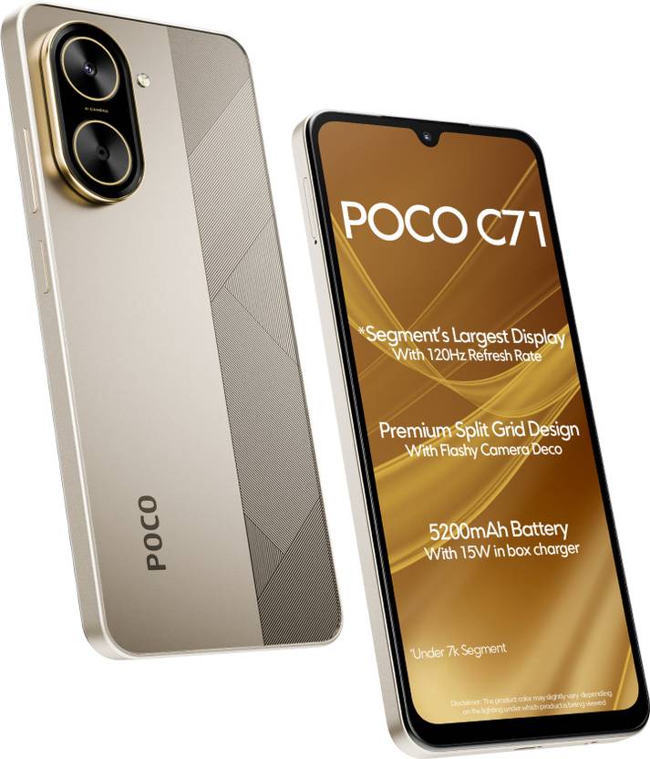 POCO C71 (DESERT GOLD, 4GB RAM, 64GB STORAGE)