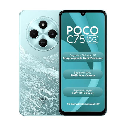 POCO C75 5G, Aqua Bliss (4GB, 64GB) ( 1 Year Brand Warranty )
