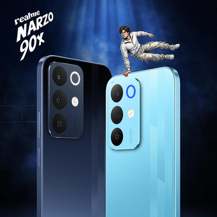 realme NARZO 90x 5G (Flash Blue,8GB+128GB) | 7000mAh + 60W Biggest Battery & Fastest Charging in The Segment* | 144Hz Bright Display | Sony 50MP AI Rear Camera | AI Assist | 400% Ultra Boom Speaker