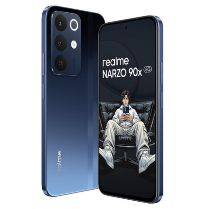 realme NARZO 90x 5G (Flash Blue,8GB+128GB) | 7000mAh + 60W Biggest Battery & Fastest Charging in The Segment* | 144Hz Bright Display | Sony 50MP AI Rear Camera | AI Assist | 400% Ultra Boom Speaker