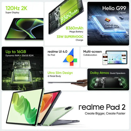 realme Pad 2 6 GB RAM 128 GB ROM 11.5 inch with 4G Tablet, Imagination Grey (Open Box) - SAARBazaar