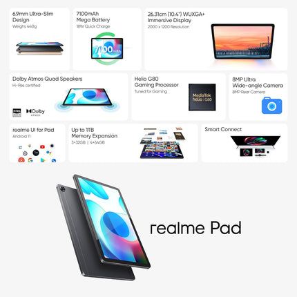 realme Pad WiFi+4G Tablet | Open Box | 1 Year Warranty - SAARBazaar