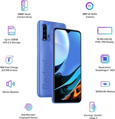 REDMI 9 POWER (BLAZING BLUE, 64 GB)  (4 GB RAM) [Activated] [GRADE B]