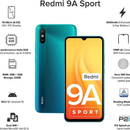 REDMI 9A SPORT (CORAL GREEN, 32 GB)  (2 GB RAM) [Activated] [GRADE B]