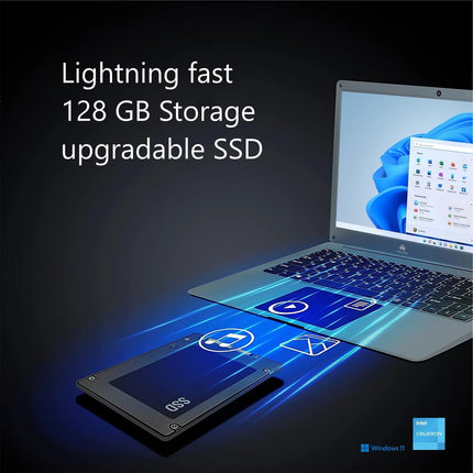 walker Intel Celeron Dual Core | Open Box | (4 GB/128 GB SSD/Windows 11 Home) NU14A1 Thin and Light Laptop (14.1 Inch, 1.3 kg) | 1 Year Warranty - SAARBazaar