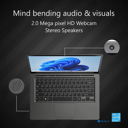 walker Intel Celeron Dual Core | Open Box | (4 GB/128 GB SSD/Windows 11 Home) NU14A1 Thin and Light Laptop (14.1 Inch, 1.3 kg) | 1 Year Warranty - SAARBazaar