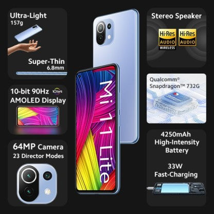 Mi 11 Lite (Jazz Blue, 128 GB)  (8 GB RAM)