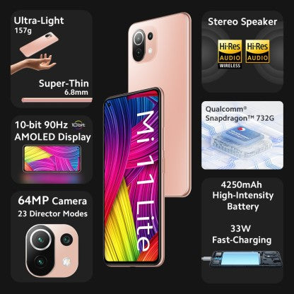 Mi 11 Lite (Tuscany Coral, 128 GB)  (8 GB RAM)