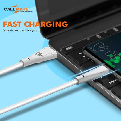CALLMATE MICRO USB CABLE 1.5 M 12W FAST CHARGING CABLE FOR MICRO DEVICES  (COMPATIBLE WITH SMART PHONE, ANDROID, WHITE, ONE CABLE)