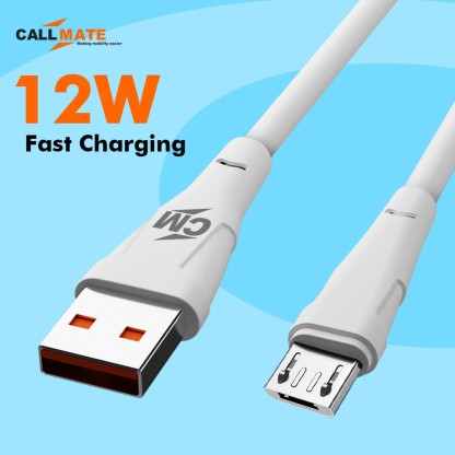 CALLMATE MICRO USB CABLE 1.5 M 12W FAST CHARGING CABLE FOR MICRO DEVICES  (COMPATIBLE WITH SMART PHONE, ANDROID, WHITE, ONE CABLE)