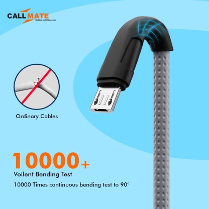 CALLMATE MICRO USB CABLE 1.5 M 12W FAST CHARGING CABLE FOR MICRO DEVICES  (COMPATIBLE WITH SMART PHONE, ANDROID, GREY, ONE CABLE)