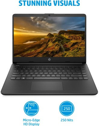 HP 14S INTEL PENTIUM QUAD CORE (8 GB/256 GB SSD/WINDOWS 11 HOME) 14S-DQ3033TU THIN AND LIGHT LAPTOP  (14 INCH, JET BLACK, 1.46 KG, WITH MS OFFICE)