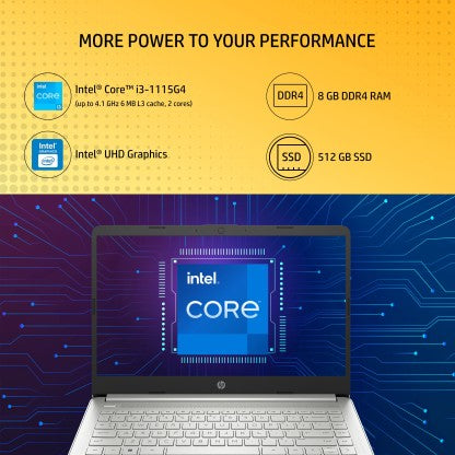 HP 14S INTEL CORE I3 11TH GEN - (8 GB/512 GB SSD/WINDOWS 11 HOME) 14S - DY2508TU THIN AND LIGHT LAPTOP  (14 INCH, NATURAL SILVER, 1.41 KG, WITH MS OFFICE)[Like New]