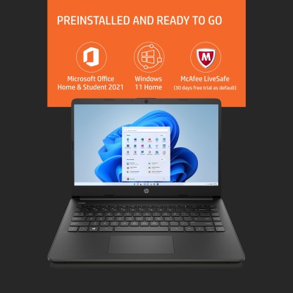 HP ATHLON DUAL CORE 3050U - (8 GB/256 GB SSD/WINDOWS 11 HOME) 14S-FQ0568AU THIN AND LIGHT LAPTOP  (14 INCH, JET BLACK, 1.41 KG, WITH MS OFFICE)[Like New]
