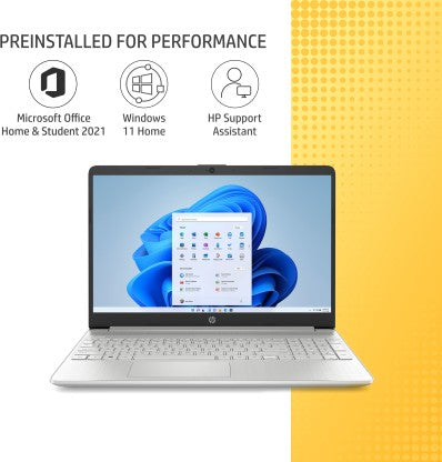 HP 15S INTEL CORE I5 12TH GEN - (8 GB/512 GB SSD/WINDOWS 11 HOME) 15S-FQ5111TU THIN AND LIGHT LAPTOP  (15.6 INCH, NATURAL SILVER, 1.69 KG, WITH MS OFFICE)[Like New]