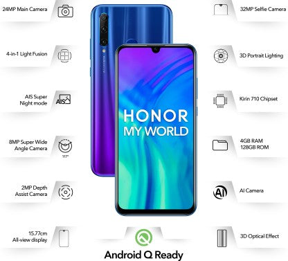 HONOR 20I (PHANTOM BLUE, 128 GB)  (4 GB RAM)