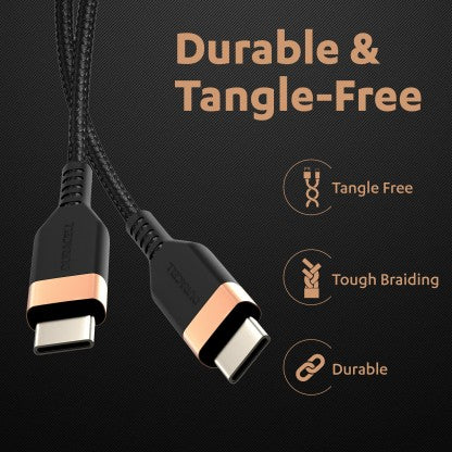 DURACELL TYPE C 1.2 M 5A FAST CHARGING CABLE  (COMPATIBLE WITH COMPATIBILE ALL USB-C DEVICES, BLACK)