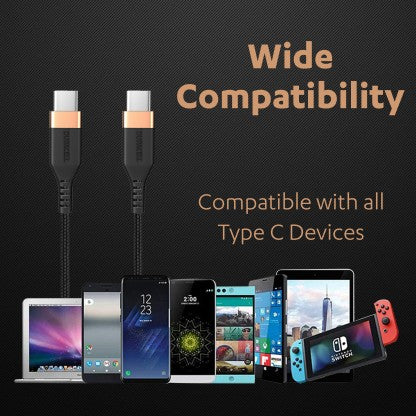 DURACELL TYPE C 1.2 M 5A FAST CHARGING CABLE  (COMPATIBLE WITH COMPATIBILE ALL USB-C DEVICES, BLACK)
