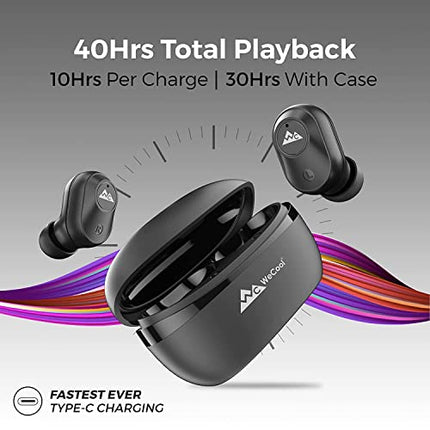 WECOOL MOONWALK M1 BLUETOOTH TRULY WIRELESS IN EAR EARBUDS WITH MIC (BLACK)