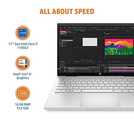 HP PAVILION X360 11TH GEN INTEL CORE I7 14 INCHES FHD MULTITOUCH 2IN1 LAPTOP (16GB RAM/512GB SSD/B&AMP;O/WINDOWS 11 HOME/FPR/BACKLIT KB/INTEL IRIS XE GRAPHICS/PEN/ALEXA/MS OFFICE/SILVER/1.52KG)14-DY1047TU