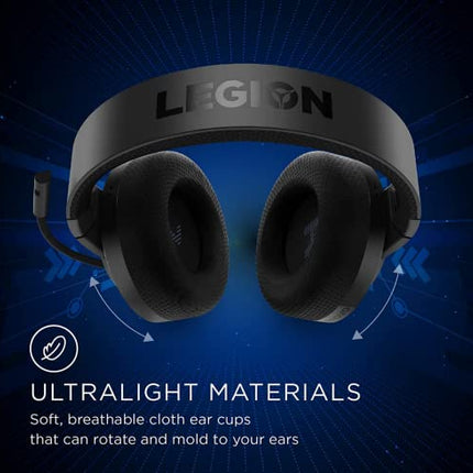 LENOVO LEGION H200 WIRED ON EAR HEADPHONES WITH MIC BLACK