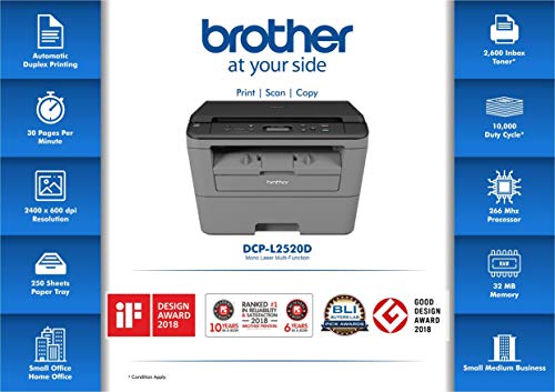BROTHER DCP-L2520D MULTI-FUNCTION MONOCHROME LASER PRINTER WITH AUTO-DUPLEX PRINTING