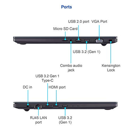 ASUS EXPERTBOOK P2 (P2451FB) INTEL I5-10210U 14 INCHES(35CM) NOTEBOOK (8GB,1TB 72R,DOS) P2451FB-EK0058, 1.6KG