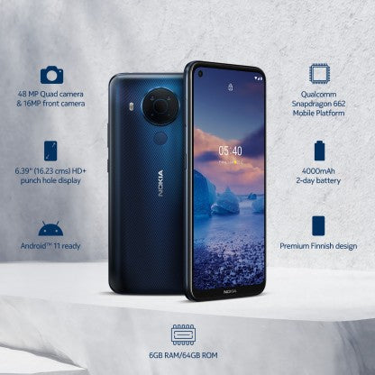 Nokia 5.4 (Polar Night, 64 GB)  (6 GB RAM)