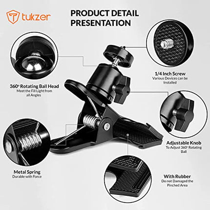 TUKZER 8-INCH LED USB SELFIE RING LIGHT WITH CLAMP MOUNT, 3 LIGHT MODES &AMP; 10 LEVEL BRIGHTNESS, FOR LAPTOP/PC/MONITOR/DESK/BED/OFFICE/VIDEO CONFERENCING/LIVE STREAMING/MAKEUP/WEBCAM/CLASSES