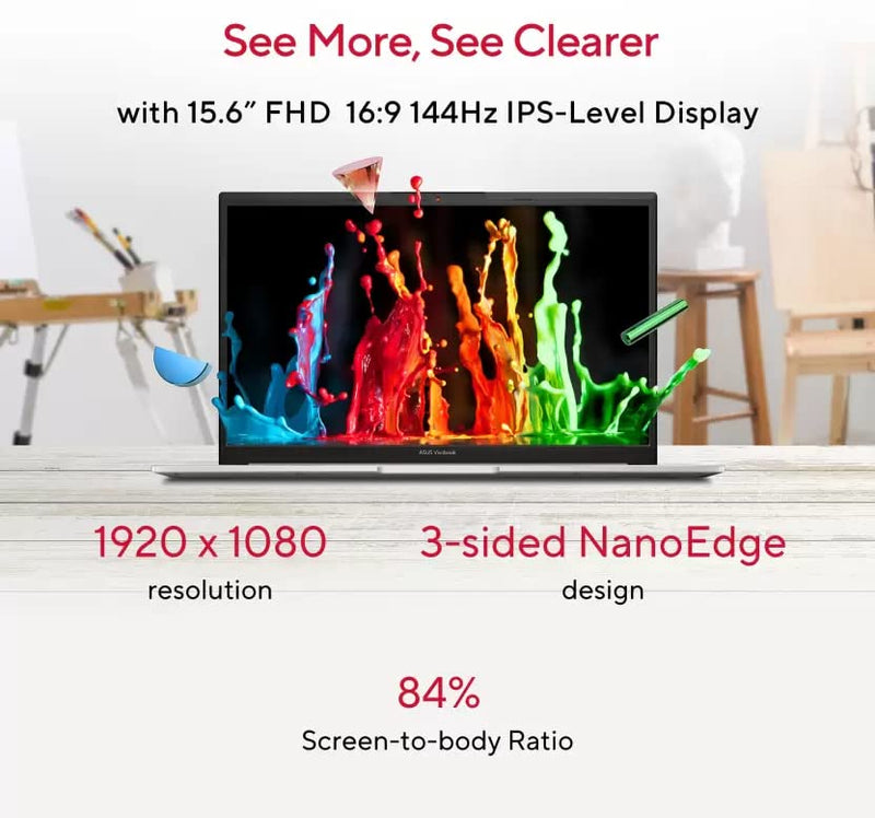 ASUS VIVOBOOK PRO 15 RYZEN 7 OCTA CORE AMD R7-4800H - (16 GB/512 GB SSD/WINDOWS 11 HOME/4 GB GRAPHICS/NVIDIA GEFORCE GTX 1650 MAX Q) M6500IH-HN702WS CREATOR LAPTOP (15.6 INCH, COOL SILVER, 1.80 KG)