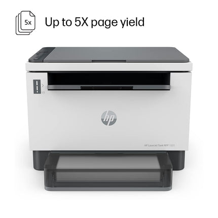 HP LASERJET TANK 1005 PRINTER FOR HOME &AMP; SMB: 3-IN-1 PRINT, COPY, SCAN, MESS-FREE 15 SEC TONER REFILL, LOWEST COST PER PAGE FOR B&AMP;W PRINTS, COMPACT, SMART GUIDED BUTTONS[Like New]