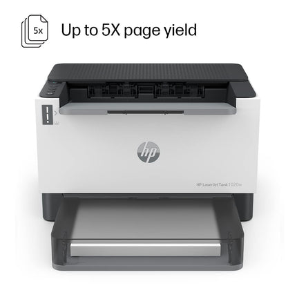 HP LASERJET TANK 1020W PRINTER FOR BUSINESS &AMP; HOME, MESS-FREE 15 SEC TONER RELOAD, LOWEST COST/PAGE FOR B&AMP;W PRINTS, COMPACT, DUAL BAND WI-FI, SMART GUIDED BUTTONS, PRINT+COPY+SCAN FROM PHONE.[Like New]