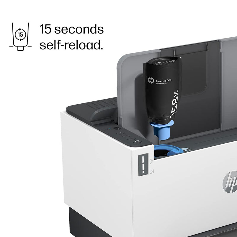 HP LASERJET TANK 1020W PRINTER FOR BUSINESS &AMP; HOME, MESS-FREE 15 SEC TONER RELOAD, LOWEST COST/PAGE FOR B&AMP;W PRINTS, COMPACT, DUAL BAND WI-FI, SMART GUIDED BUTTONS, PRINT+COPY+SCAN FROM PHONE.[Like New]