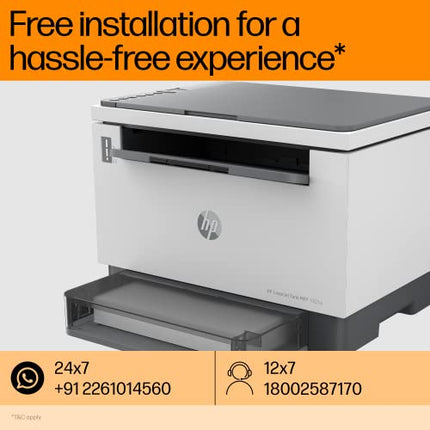 HP LASERJET TANK 1005W PRINTER FOR HOME &AMP; SMBS: 3-IN-1 PRINT+COPY+SCAN, MESS-FREE 15 SEC TONER REFILL, LOWEST COST/PAGE-B&AMP;W PRINTS, DUAL BAND WI-FI, SMART GUIDED BUTTONS, MOBILE PRINTING.