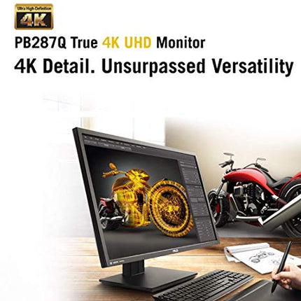 ASUS - PB287Q, 28 INCH (71.12 CM) 2560 X 1440 PIXELS 4K LED DISPLAY LED GAMING MONITOR WITH PIP AND PBP MODES (BLACK)