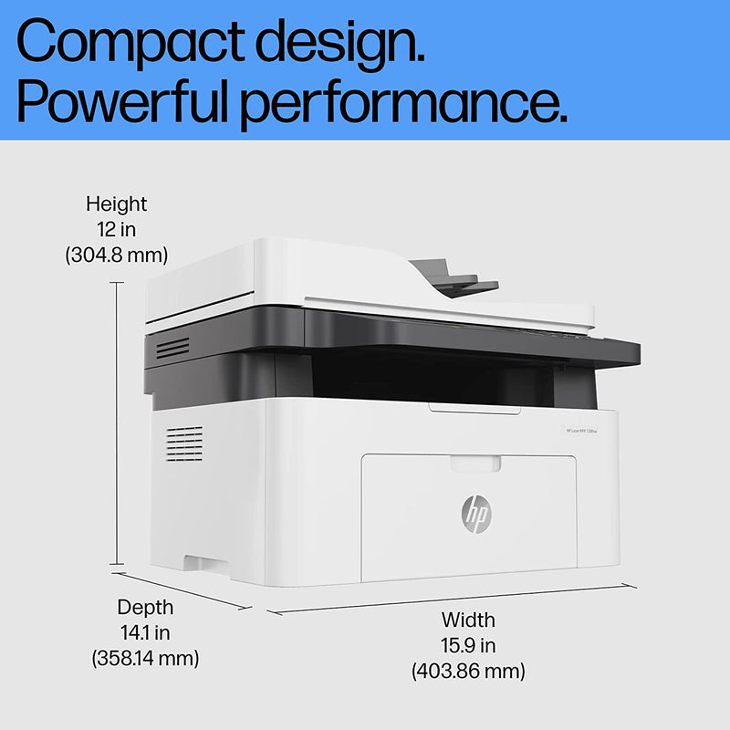 HP LASERJET 138FNW MONOCHROME COMPACT WI-FI PRINTER WITH NETWORK SUPPORT FOR RELIABLE, FAST PRINTING (PRINT, COPY, SCAN, FAX)[Like New]