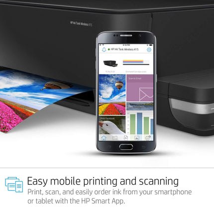 HP INK TANK 415 WI-FI COLOR PRINTER, SCANNER &AMP; COPIER WITH HIGH CAPACITY TANK FOR HOME/OFFICE, B&AMP;W PRINTS@ 10 PAISE/PAGE*, COLOR PRINTS@ 20 PAISE/PAGE*, COMPACT, EASY MOBILE PRINTING