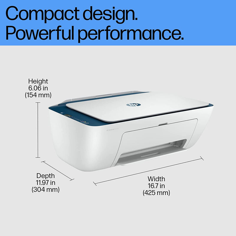 HP DESKJET 2723 AIO PRINTER, COPY, SCAN, WIFI, BLUETOOTH, USB, SIMPLE SETUP SMART APP, IDEAL FOR HOME.[Like New]