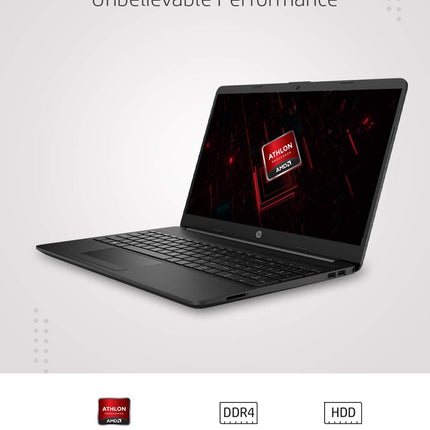 HP 15 AMD ATHLON 15.6 INCHES(39.6CM) HD LAPTOP, 3050U/4GB/1TB/WINDOWS 10/MS OFFICE (JET BLACK/1.85KG), 15S-GY0001AU