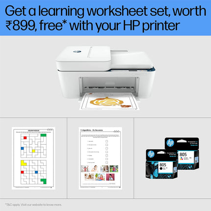 HP DESKJET 4123 AIO PRINTER, AUTOMATIC DOCUMENT FEEDER, COPY, SCAN, USB, SIMPLE SETUP WITH HP SMART APP, IDEAL FOR HOME.[Like New]