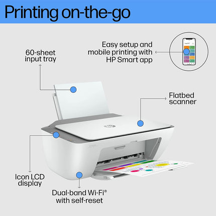 HP DESKJET INK ADVANTAGE 2776 AIO PRINTER, COPY, SCAN, WIFI, BLUETOOTH, USB, SIMPLE SETUP WITH HP SMART APP, IDEAL FOR HOME.[Like New]